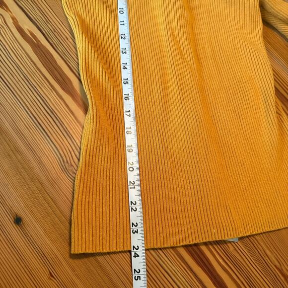 Boston Proper Sz Small Ribbed Full Zip Knit Sweater “Golden Glow” Cardigan EUC - Picture 10 of 11